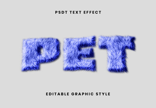 Blue And White Fluffy Hairy Font Animal Soft Furry Text Effect