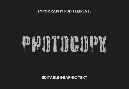 Grey Stencil Spray Font Grunge Distressed Text Effect