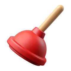 Red Plunger Plumber Equipment Toilet Cleaning 3D