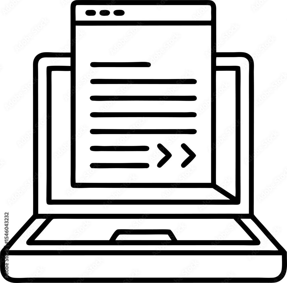 Poster laptop with document code and programming symbols