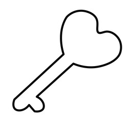heart shape vintage key icon on white background