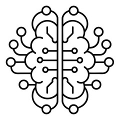 Ai brain icon machine learning digital technology symbol