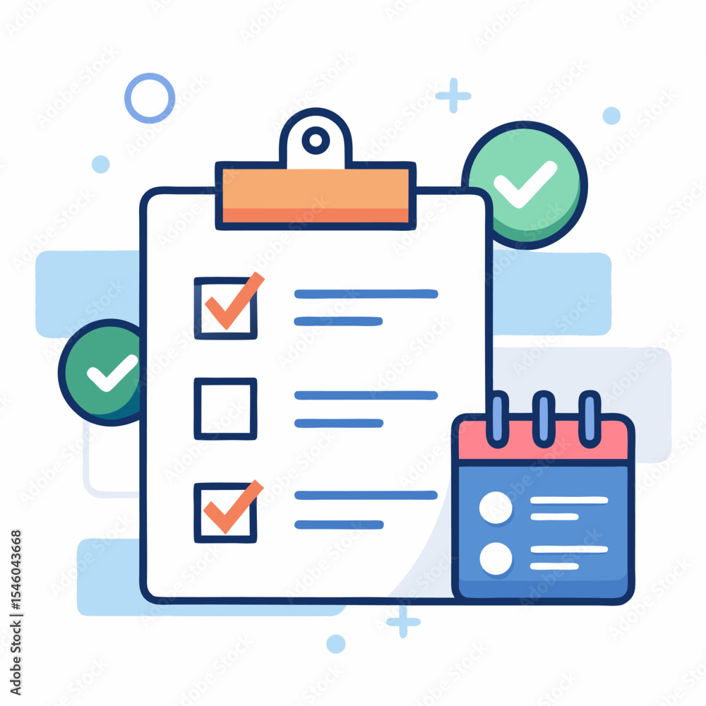 Poster project management task list with checkmarks