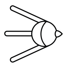 Soviet union satellite thin line icon, cosmos concept. Vector graphics. Space satellite sign on white background, style mobile or design.