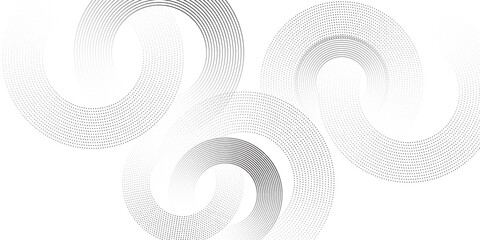 White abstract minimalist background with circle lines and dot pattern. modern