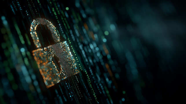Secure Digital Sanctuary: This image encapsulates the essence of data protection in the digital era, symbolized by a padlock against a backdrop of binary code. A visual reminder of secure information.