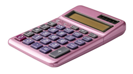 Pink calculator isolated on transparent background