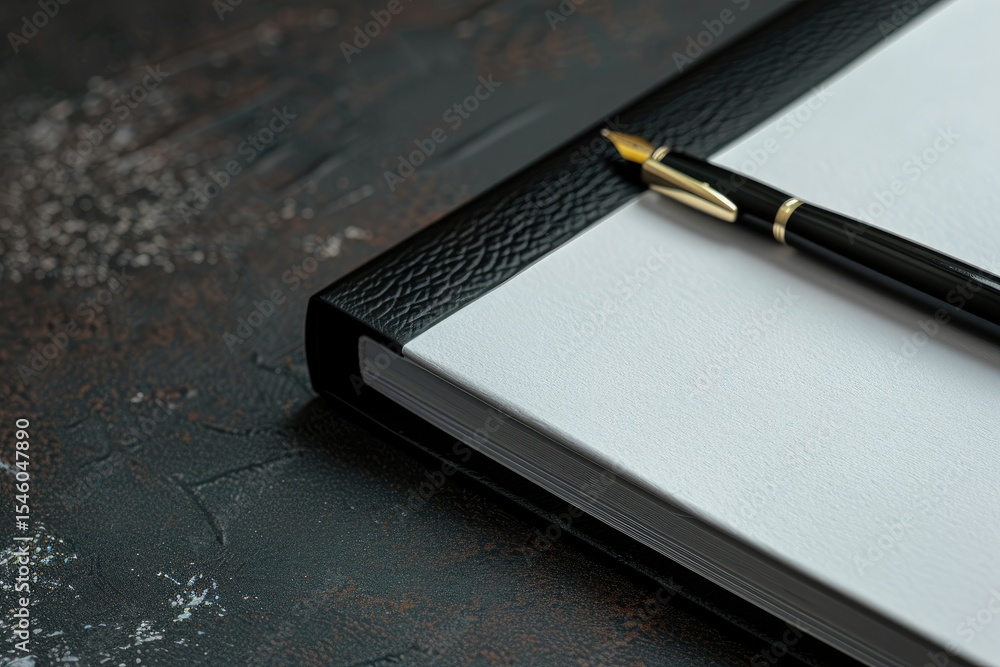 Poster premium quality visual of a notebook with a pen a pen and a pen on a table