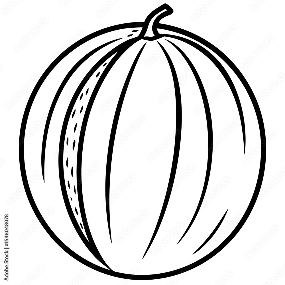 Poster detailed honeydew melon slice with smooth curve