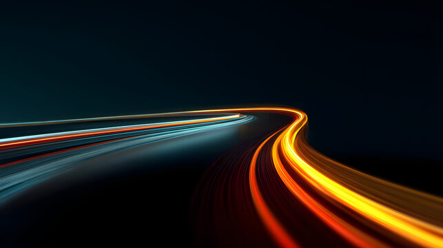 Abstract Glowing Line Path Minimalist Futuristic Technology Design