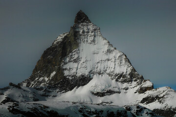 Matterhorn Mountain with Snow and Clouds