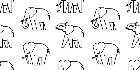Seamless pattern with Elephant logo. isolated on white background
