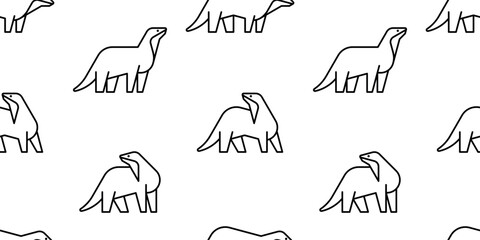 Seamless pattern with Otter logo. isolated on white background
