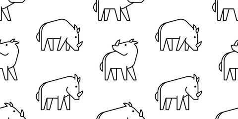 Seamless pattern with Warthog logo. isolated on white background
