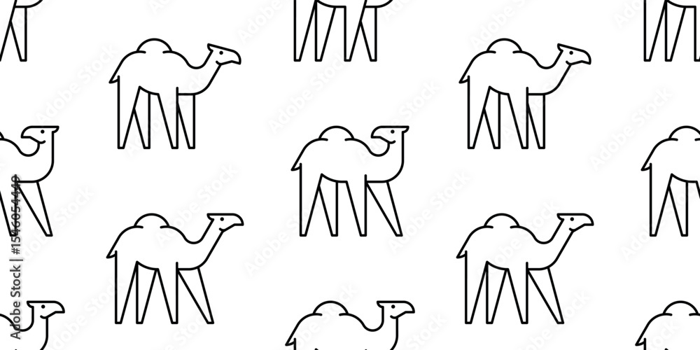 Poster seamless pattern with camel logo. isolated on white background