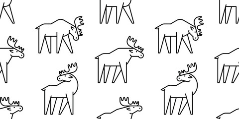 Seamless pattern with Moose logo. isolated on white background
