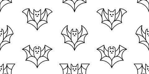 Seamless pattern with Bat logo. isolated on white background
