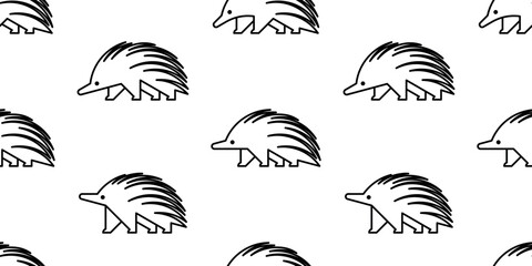 Seamless pattern with Echidna logo. isolated on white background
