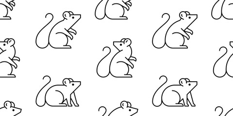 Seamless pattern with Rat logo. isolated on white background
