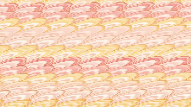 Abstract Fishscale Pattern In Pink And Gold