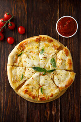 Homemade pizza with black pepper