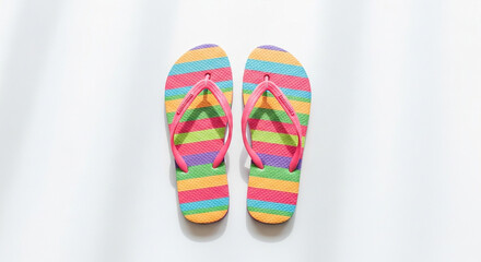 Fototapeta premium pair of flip flops isolated
