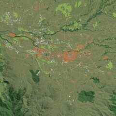 3D illustration of city and urban in San José Costa Rica