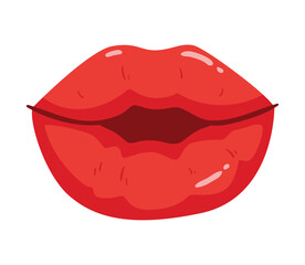 Sexy lips of women or girls flat vector illustrations set