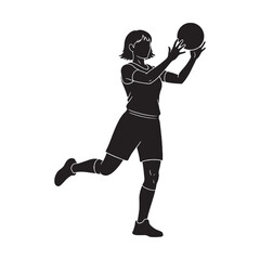 Inspired female athlete motivating many others with her pure passion for sport - female athlete silhouette - female athlete Vector - Silhouette of female athlete
