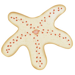 Ocean Animal Vector Watercolor with starfish,Shell and Coral under the Water Life,Illustration 
