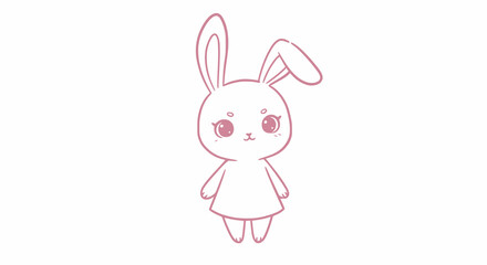 Obraz premium easter bunny with pink ribbon