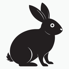 Obraz premium Rabbit Black silhouette icon illustration