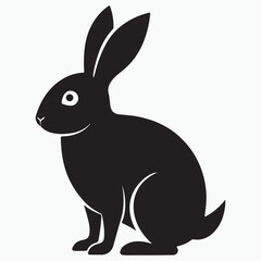 Obraz premium Rabbit Black silhouette icon illustration