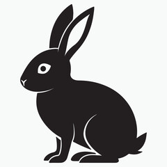Obraz premium Rabbit Black silhouette icon illustration