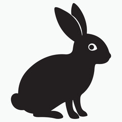 Rabbit Black silhouette icon illustration