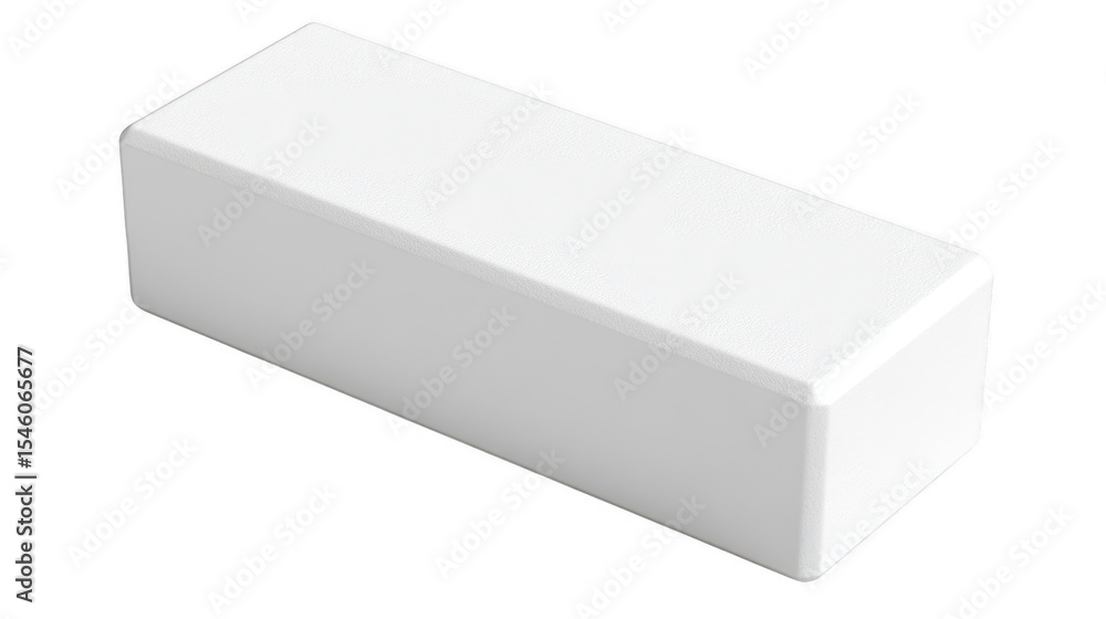 Poster white rectangular block isolated on transparent background