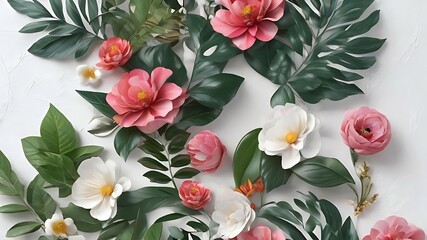 bouquet of tulips on white background