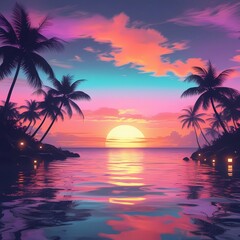 sunset on the beach