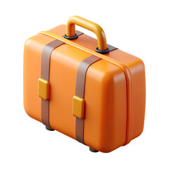 Orange Travel Suitcase Cabin Luggage 3D Realistic