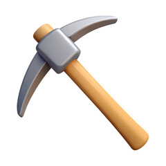 Pickaxe Mining Tool Icon 3D Rendering Isolated