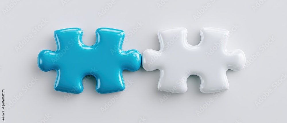 Poster creative puzzle pieces symbolizing collaboration and problem solving studio high-quality image minim