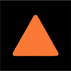 Minimalist Orange Equilateral Triangle Icon on Black Background – Geometry, Strength, and Stability Vector Symbol,A clean vector icon of an orange equilateral triangle centered on a black background. 