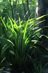Obraz premium Lush Green Foliage in Sunlight