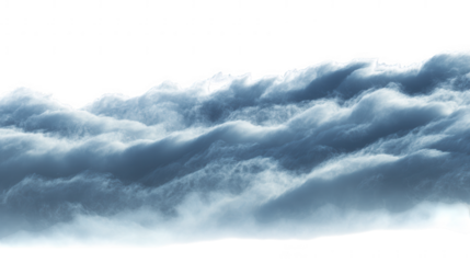 Dark blue clouds isolated on transparent background