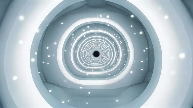 a close up of a circular room with a black hole in the center