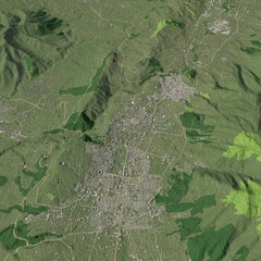3D illustration of city and urban in Quito Ecuador