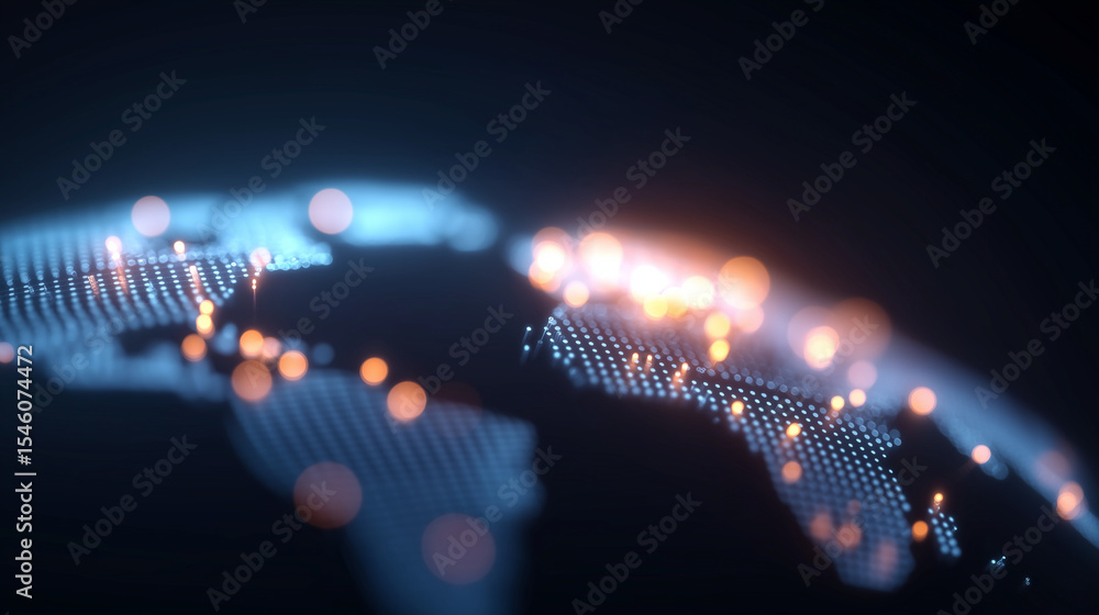 Aufkleber global business network with vibrant financial data and blockchain
