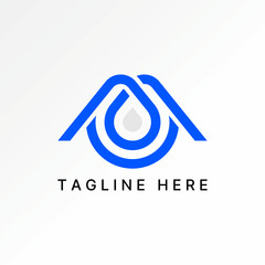 Logo design graphic concept creative premium vector stock image top sell initial M font line water drop mineral fluid aqua drink pure app service tech 