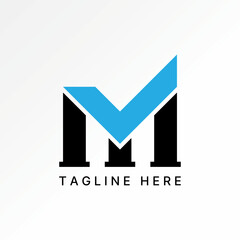 Logo design graphic concept creative premium vector stock image top sell initial M font checklist to monogram consulting firm business approve review