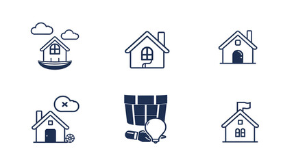 Fototapeta premium Estate planning icon packs for your design digital and printing of living well, trust, property disposition, charity, succession, life insurance icon live stroke and easy to edit